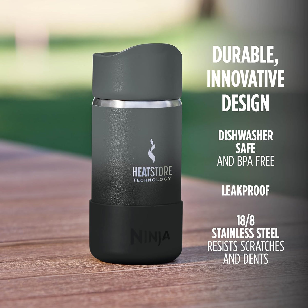 Ninja, Travel Mug, Sip Perfect 12oz, Brings Hot Drinks to Sippable Temperature in Minutes, Stainless Steel, Leak Proof, Dishwasher Safe, Met — detail image 5