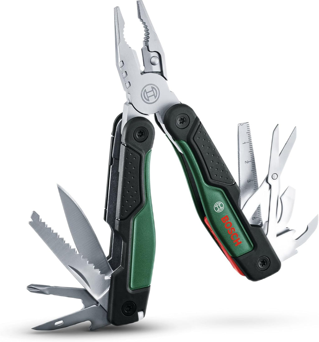 Bosch 16 in 1 Multi-Tool (Multi-Tool for DIY, Outdoor and Camping, Stainless Steel, Locking Function, Soft Grip, 16 Functions: Pliers, Screw — product view