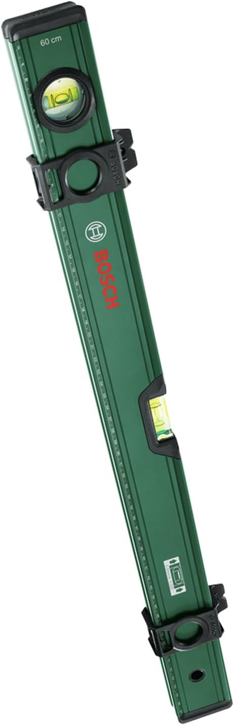 Bosch Spirit level 60 cm (with 2 marking sliders; horizontal and vertical fluorescent levels; metric scale; aluminium casing; soft grip shoc — product view