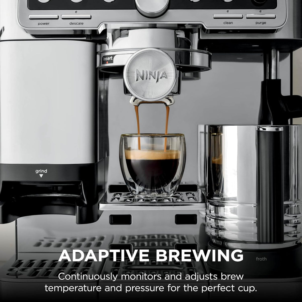 Ninja Luxe Café Pro ES701UK 3-in-1 Coffee Machine with Grinder, Integrated Scale and Milk Frothing, Silver — detail image 6