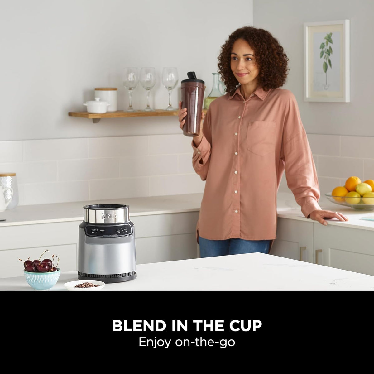 Ninja Blender with 2 Automatic Programs: Blend & Max Blend, Pulse Setting, 2x 700ml Cups with Spout Lids, 1000W, Dishwasher Safe Parts, Smoo — detail image 5