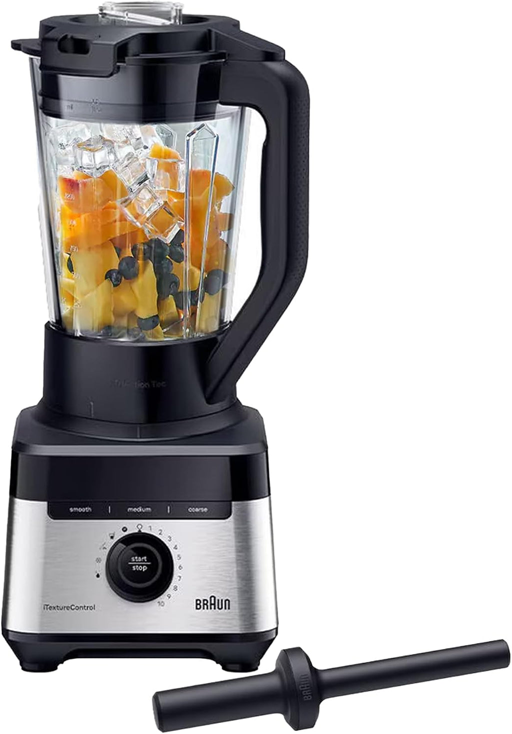 Braun PowerBlend 7 iTexture Control, 9 Food Programs, 1400 Watt Powerful Jug blender JB 7550, Precision Crush Blade, Tamper Included - Black — product view