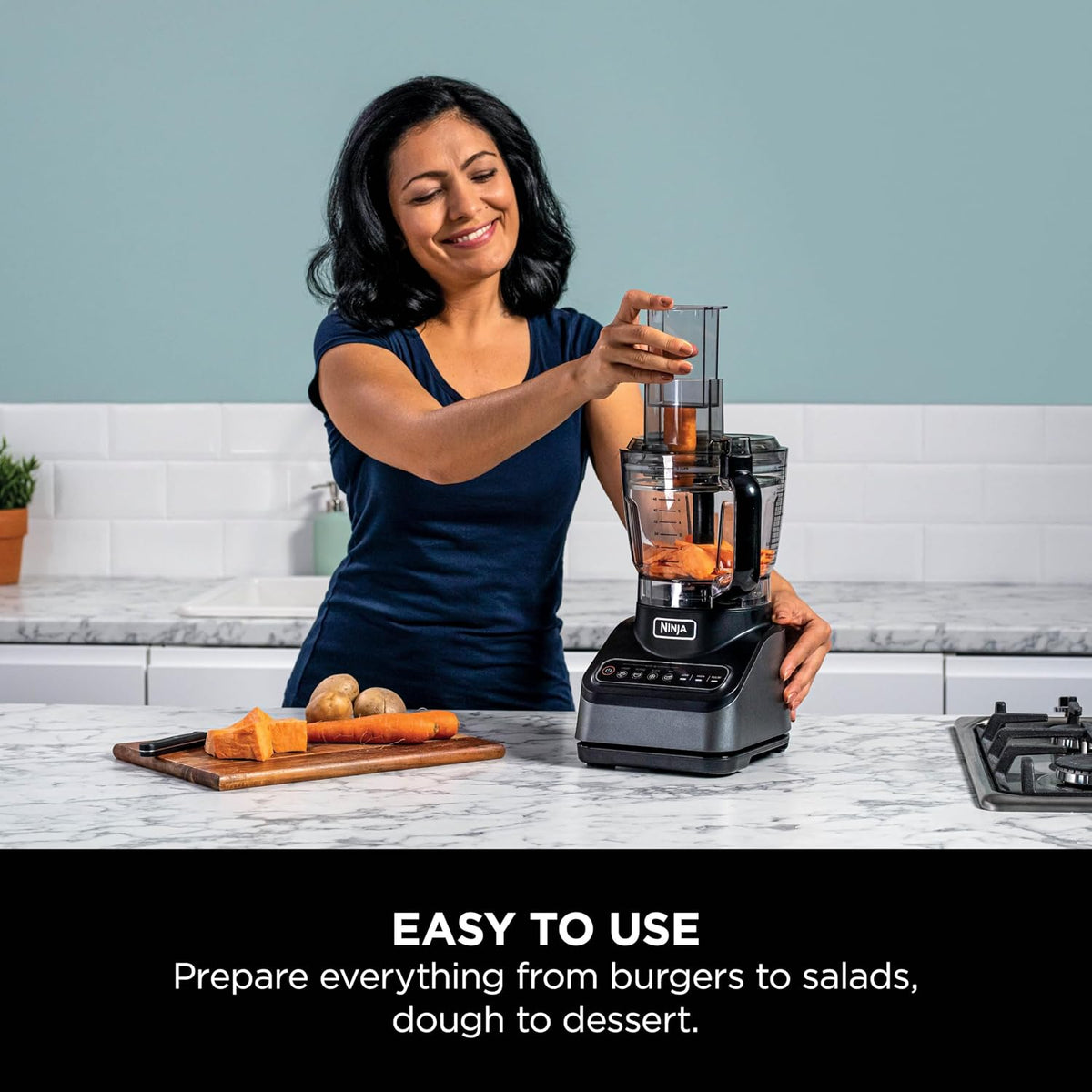 Ninja Food Processor with 4 Automatic Programs, Chop, Puree, Slice, Mix, and 3 Manual Speeds, 2.1L Bowl, Blades, 850W, Dishwasher Safe Parts — detail image 4