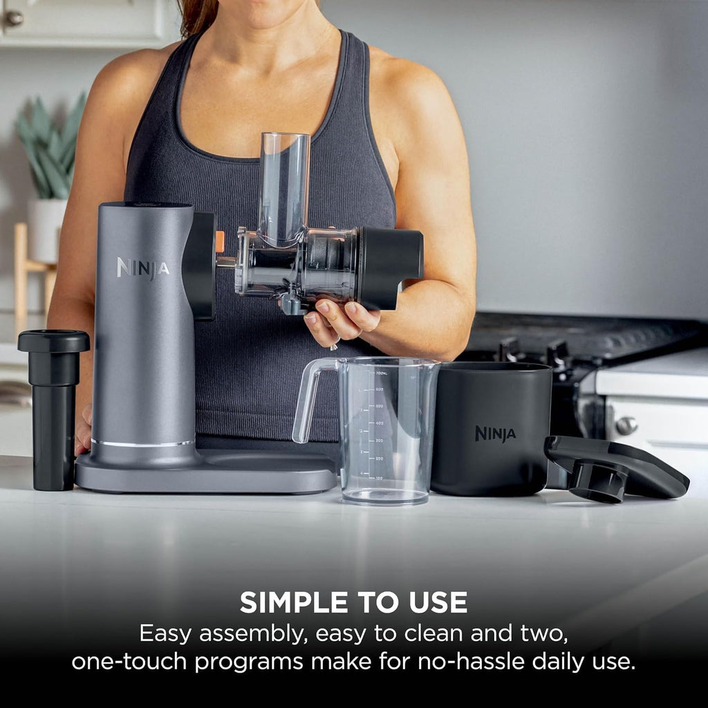 Ninja Cold Press Juicer Machine with 700ml Jug & 1.1L Pulp Container, Make Fresh Juices, Drinks & Wellness Shots, Compact, Dishwasher Safe & — detail image 7