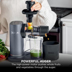 Ninja Cold Press Juicer Machine with 700ml Jug & 1.1L Pulp Container, Make Fresh Juices, Drinks & Wellness Shots, Compact, Dishwasher Safe & — detail image 5