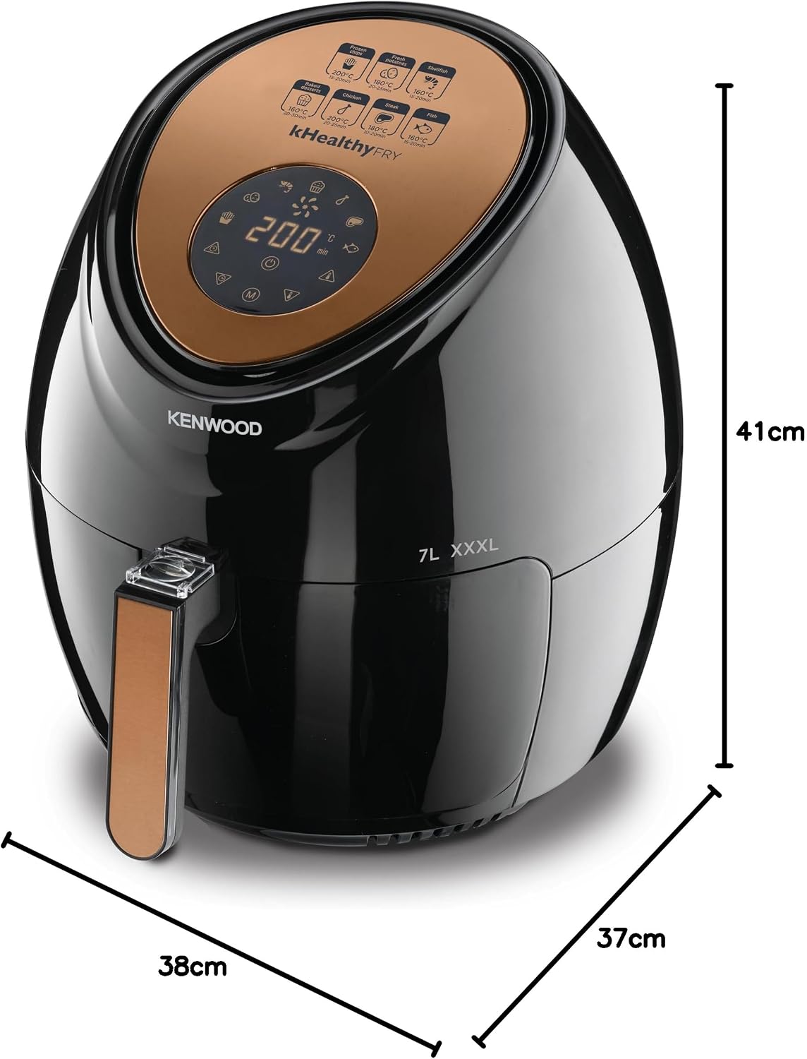 KENWOOD Digital Air Fryer XXXL 7.0L 2.5Kg 1800W With Rapid Hot Air Circulation For Frying, Grilling, Broiling, Roasting, Baking And Toasting — detail image 4