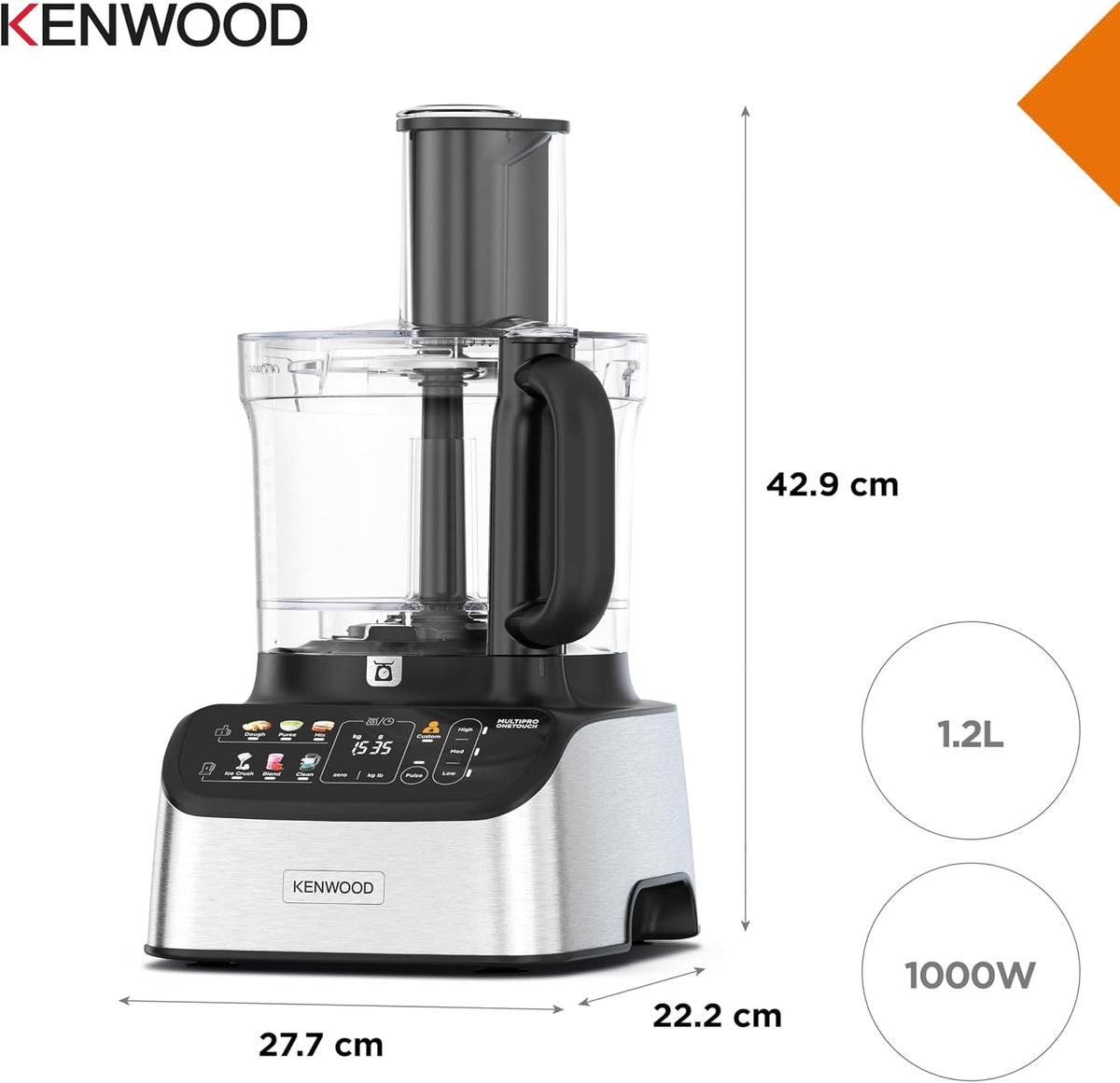 KENWOOD Food Processor MultiPro OneTouch with Digital Scales, Powerful 1.5L Blender & Express Serve, 6 OneTouch™ Presets, Ice Crush Technolo — detail image 3