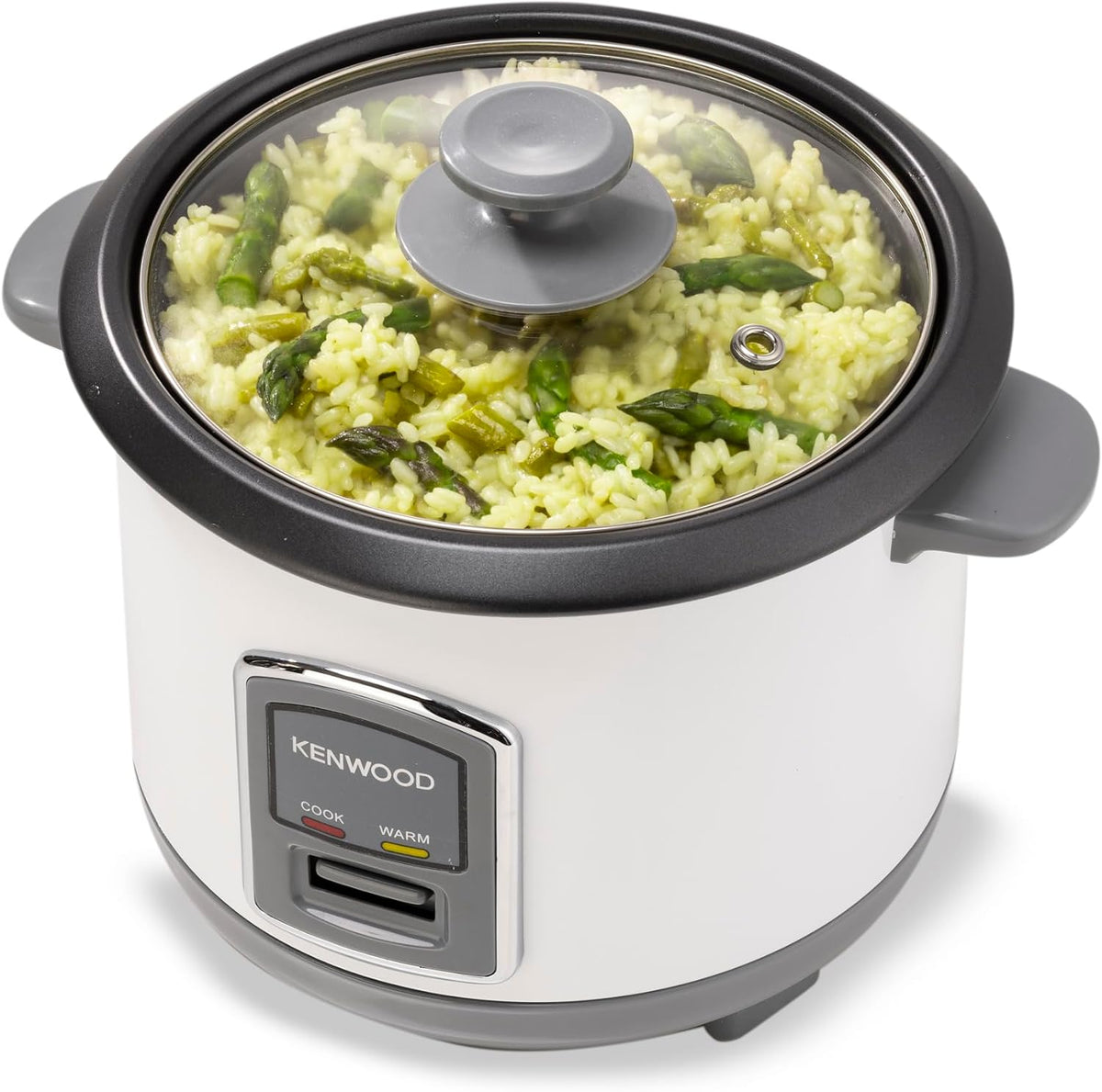 KENWOOD 2-in-1 Rice Cooker 0.6L 3-Cup with Steamer Basket, Non-Stick Pot, Glass Lid, Cook & Warm Indicator Lights, Detachable Power Cord, RC — detail image 3