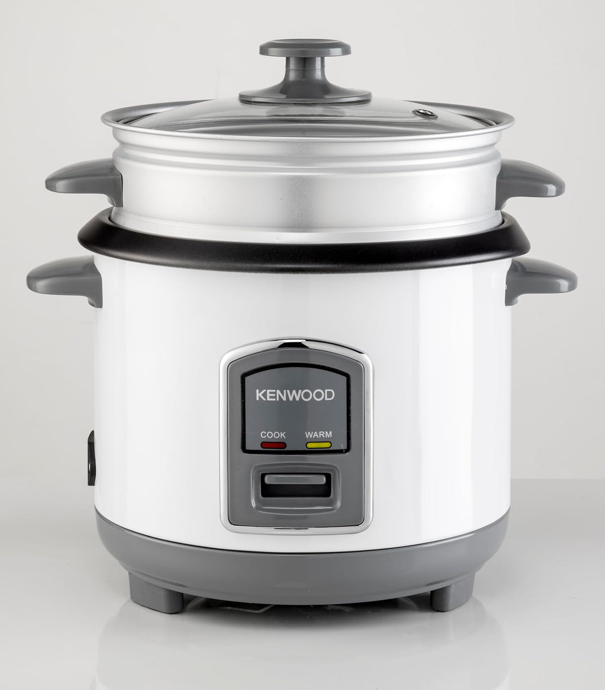 KENWOOD 2-in-1 Rice Cooker 0.6L 3-Cup with Steamer Basket, Non-Stick Pot, Glass Lid, Cook & Warm Indicator Lights, Detachable Power Cord, RC — detail image 2