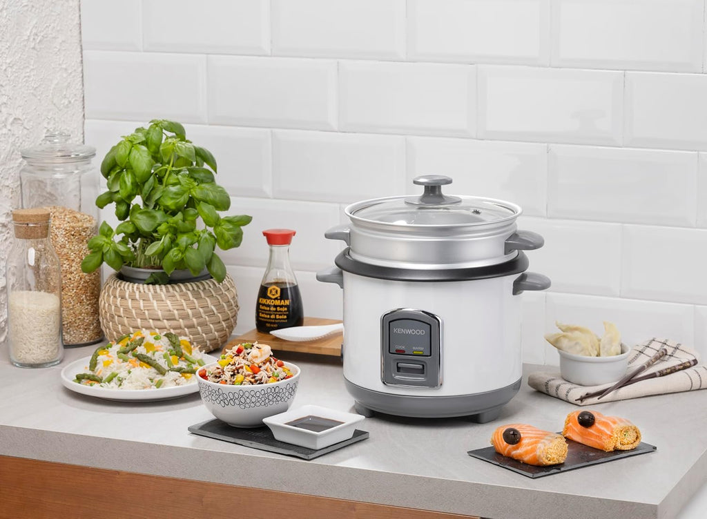 KENWOOD 2-in-1 Rice Cooker 0.6L 3-Cup with Steamer Basket, Non-Stick Pot, Glass Lid, Cook & Warm Indicator Lights, Detachable Power Cord, RC — detail image 5