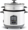 KENWOOD 2-in-1 Rice Cooker 0.6L 3-Cup with Steamer Basket, Non-Stick Pot, Glass Lid, Cook & Warm Indicator Lights, Detachable Power Cord, RC — product view
