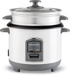 KENWOOD 2-in-1 Rice Cooker 0.6L 3-Cup with Steamer Basket, Non-Stick Pot, Glass Lid, Cook & Warm Indicator Lights, Detachable Power Cord, RC — product view