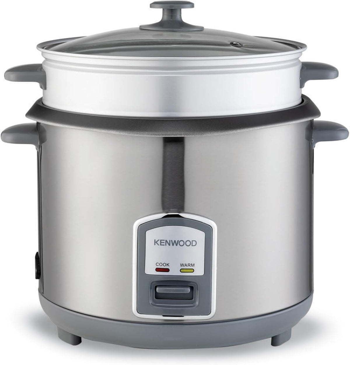 KENWOOD 2-in-1 Rice Cooker 2.8L 16-Cup with Food Steamer Basket, Non-Stick Cooking Pot, Tempered Glass Lid, Warm and Cook Indicator Lights,  — product view
