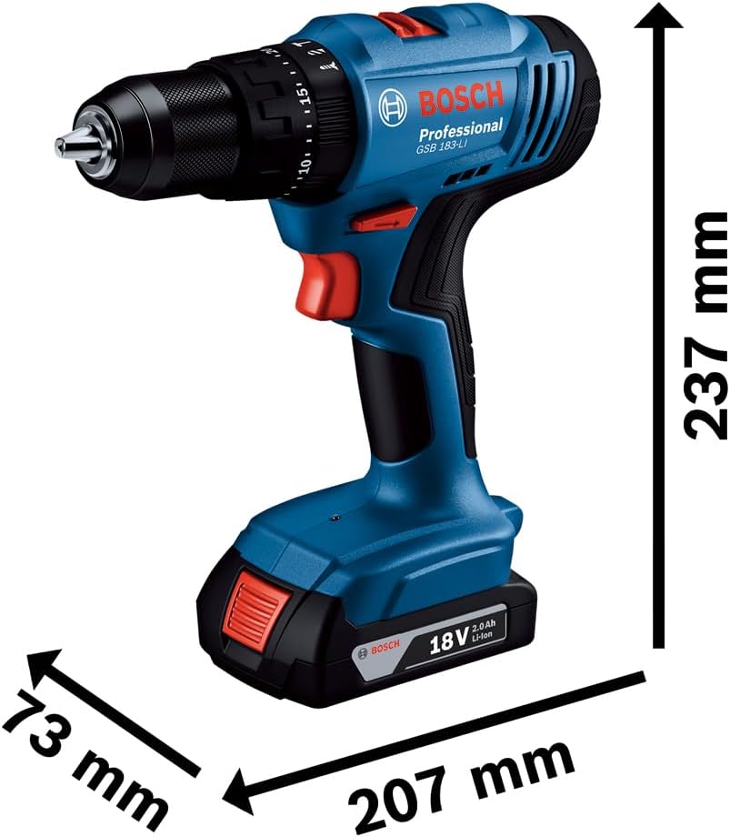 Bosch Cordless Impact Drill/Drivers GSB 183-LI, 2 x battery 1X Charger — detail image 3