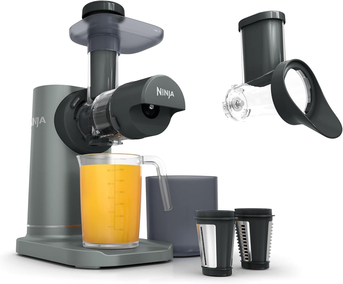 Ninja JC152UK 3-in-1 Cold Press Juicer with Slice and Shredded Blades, 700ml Jug and 1.1L Pulp Container, for Making Fresh Juices and Proces — product view
