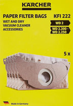 Karcher Paper Filter Bags KFI 222 – Replacement Dust Bags for Multi-Purpose Vacuum Cleaners (5-Pack) — image 1