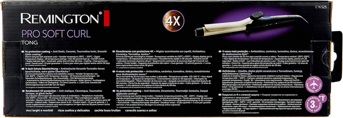 Remington ProCurl Hair Curler [25mm] (4 x Protection: Ceramic, Tourmaline Ionic, Anti-Static, With Clip, LCD Screen, 10 Settings 130-220 °C) Curling Iron CI6325 — image 3