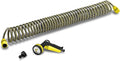 Karcher 10m Coiled Garden Hose Set, Self-Retracting Spiral Hose with 4-Pattern Spray Nozzle, Tap Adaptor, and Aqua Stop Connectors, for Balconies, Patios, and Small Gardens — image 1