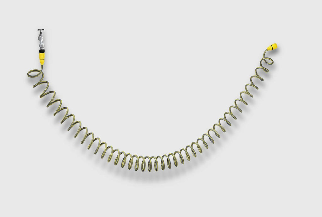 Karcher 10m Coiled Garden Hose Set, Self-Retracting Spiral Hose with 4-Pattern Spray Nozzle, Tap Adaptor, and Aqua Stop Connectors, for Balconies, Patios, and Small Gardens — image 2