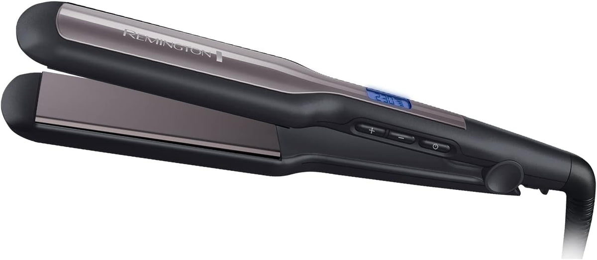 Remington Pro Ceramic Extra Wide Plate Hair Straighteners for Longer Thicker Hair, Digital Temperature Control S5525, BLACK — image 1