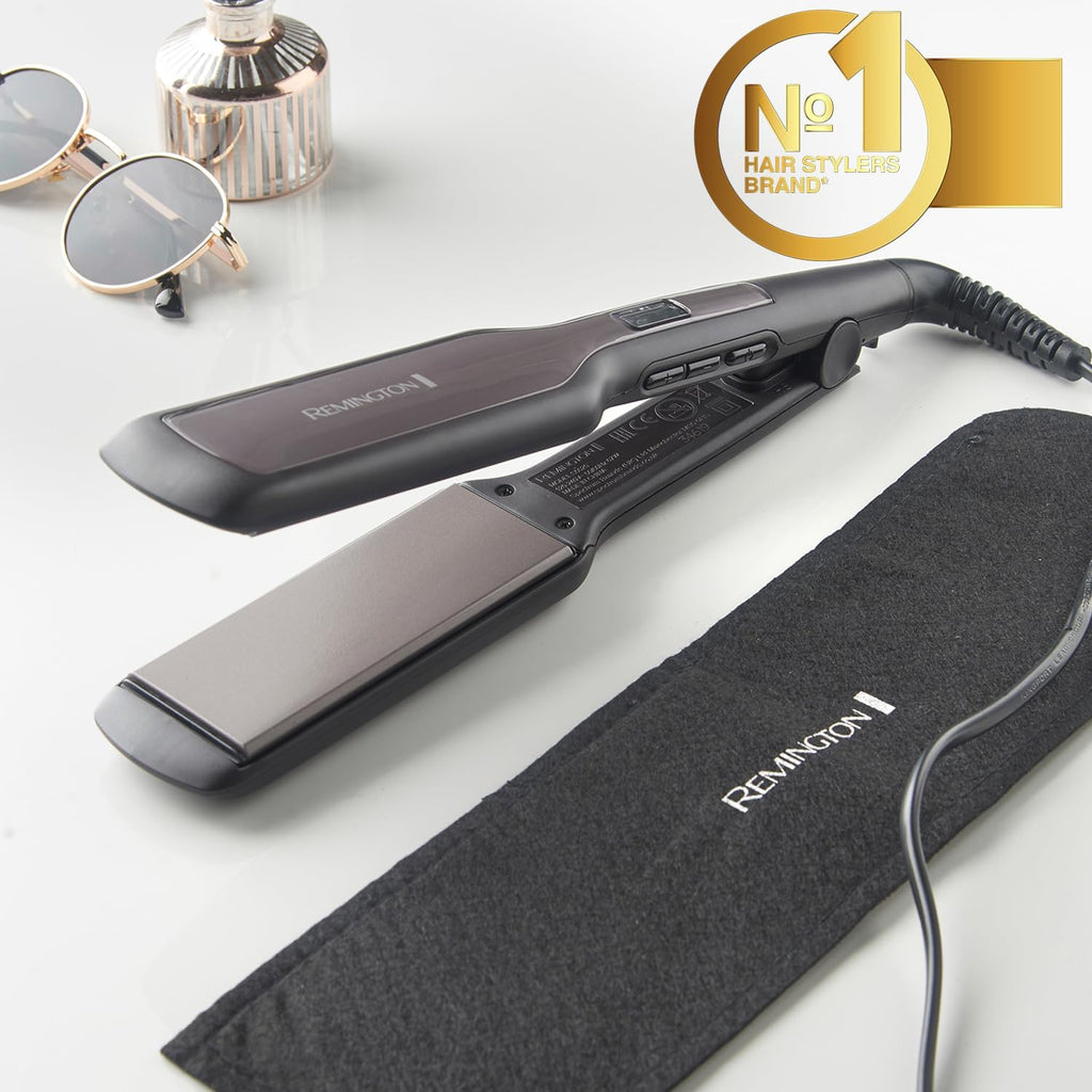 Remington Pro Ceramic Extra Wide Plate Hair Straighteners for Longer Thicker Hair, Digital Temperature Control S5525, BLACK — image 2