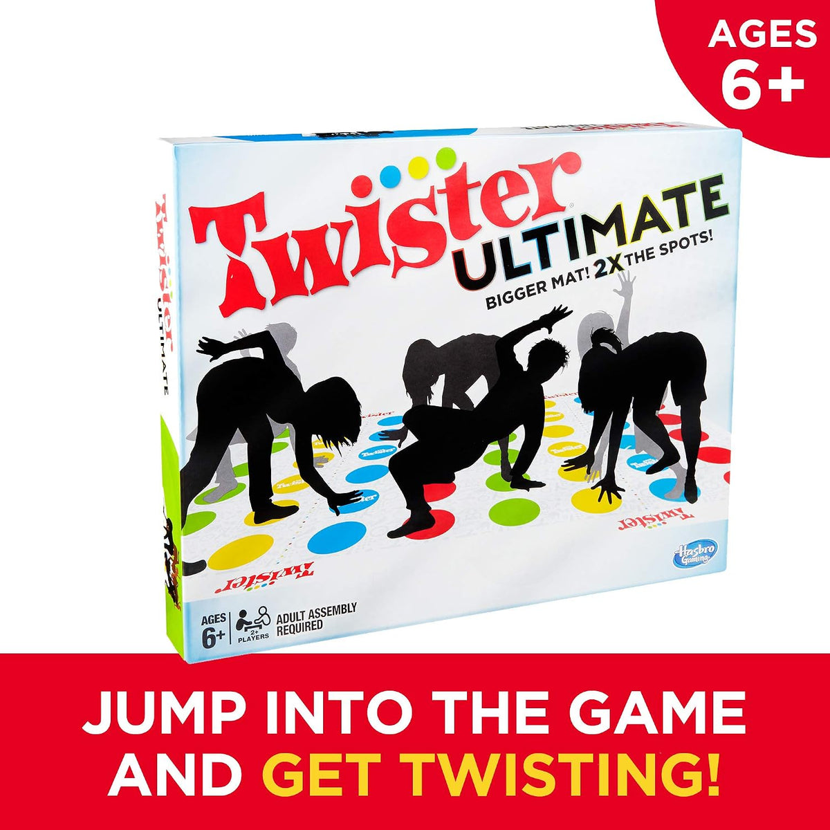 Hasbro Gaming Twister Ultimate: Bigger Mat, More Colored Spots, Family, Kids Party Game Age 6+; Compatible With Alexa — image 2