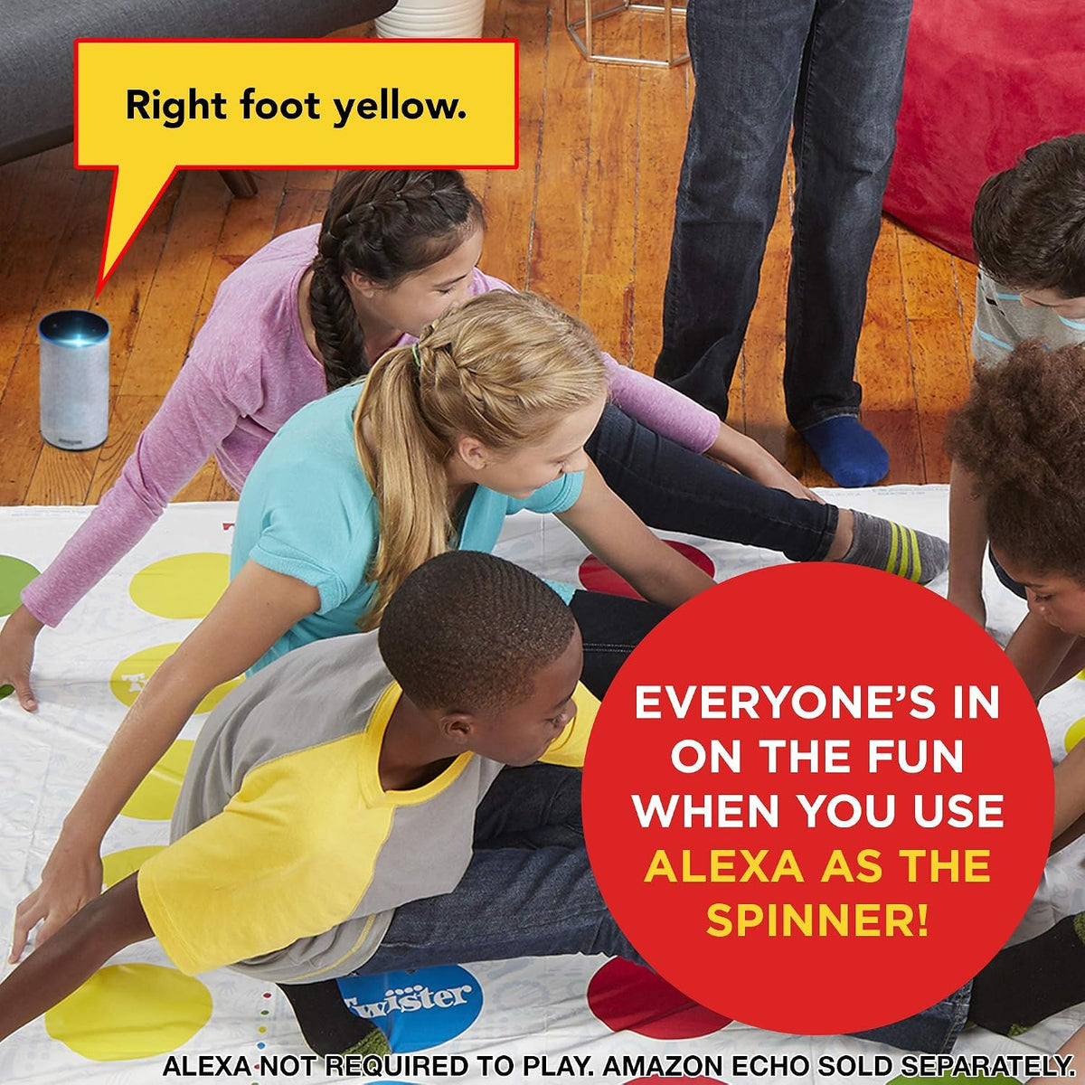 Hasbro Gaming Twister Ultimate: Bigger Mat, More Colored Spots, Family, Kids Party Game Age 6+; Compatible With Alexa — image 6