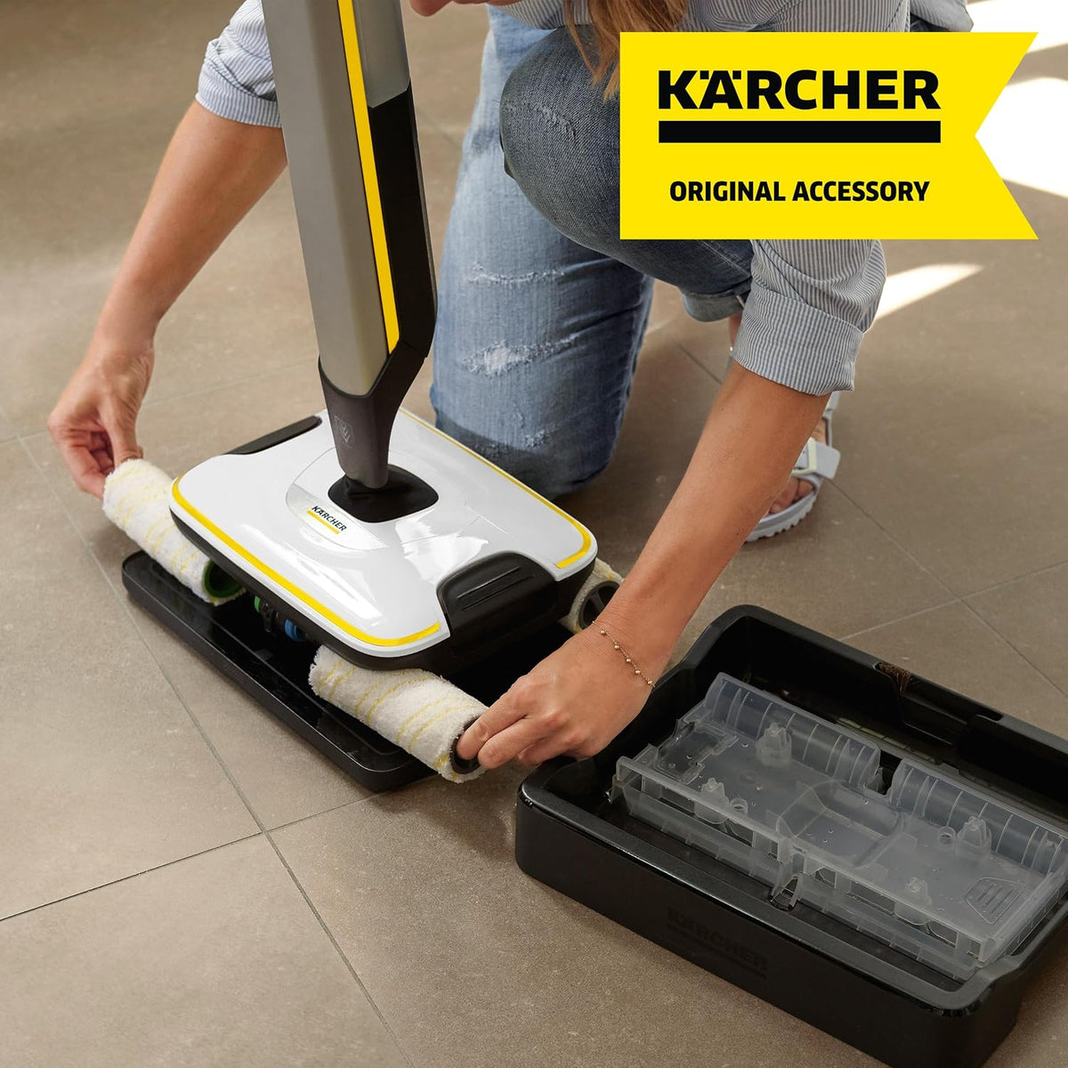 Karcher Multi-Surface Roller Set Yellow – Durable Replacement Rollers for Hard Floor Cleaners (2-Pack) — image 5