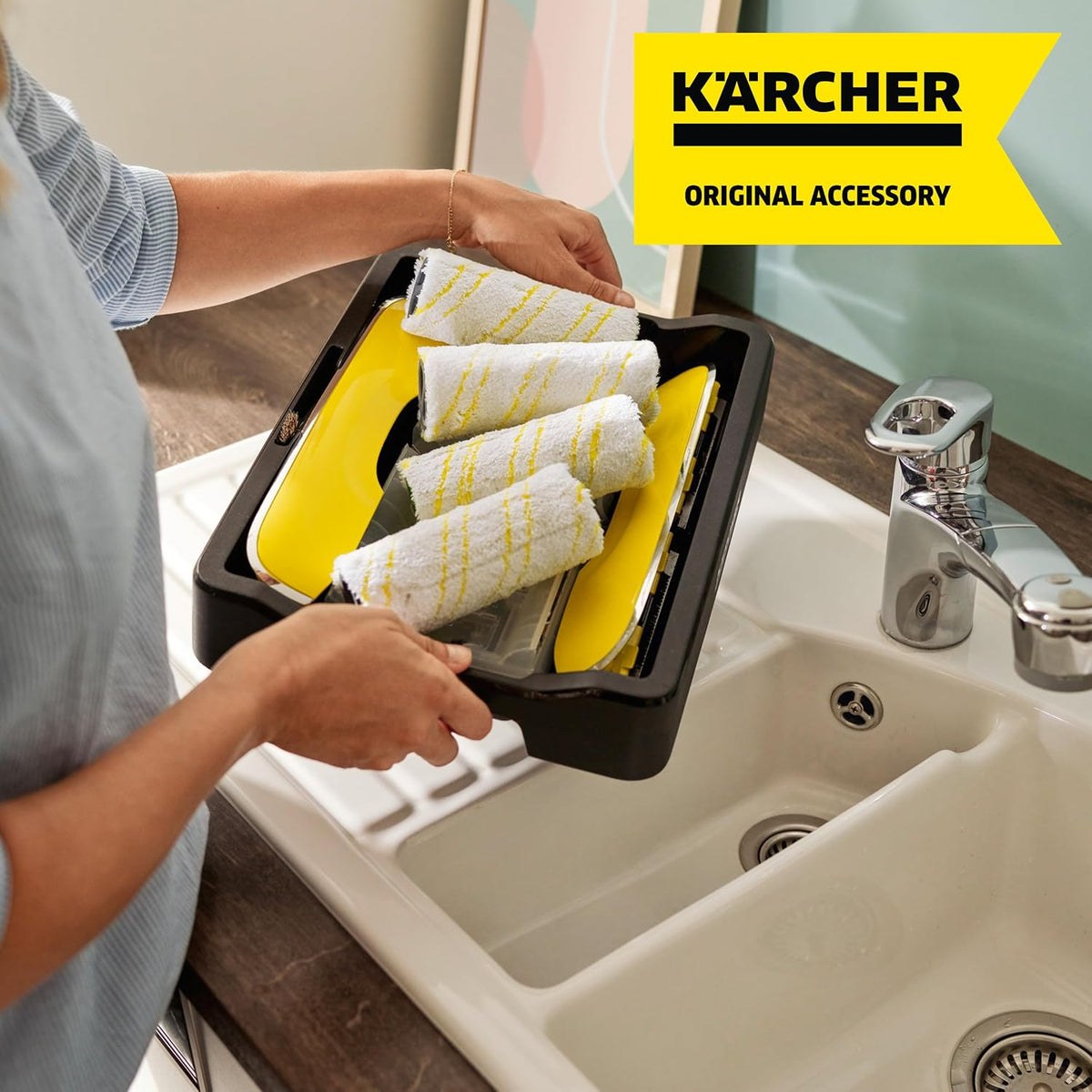 Karcher Multi-Surface Roller Set Yellow – Durable Replacement Rollers for Hard Floor Cleaners (2-Pack) — image 4