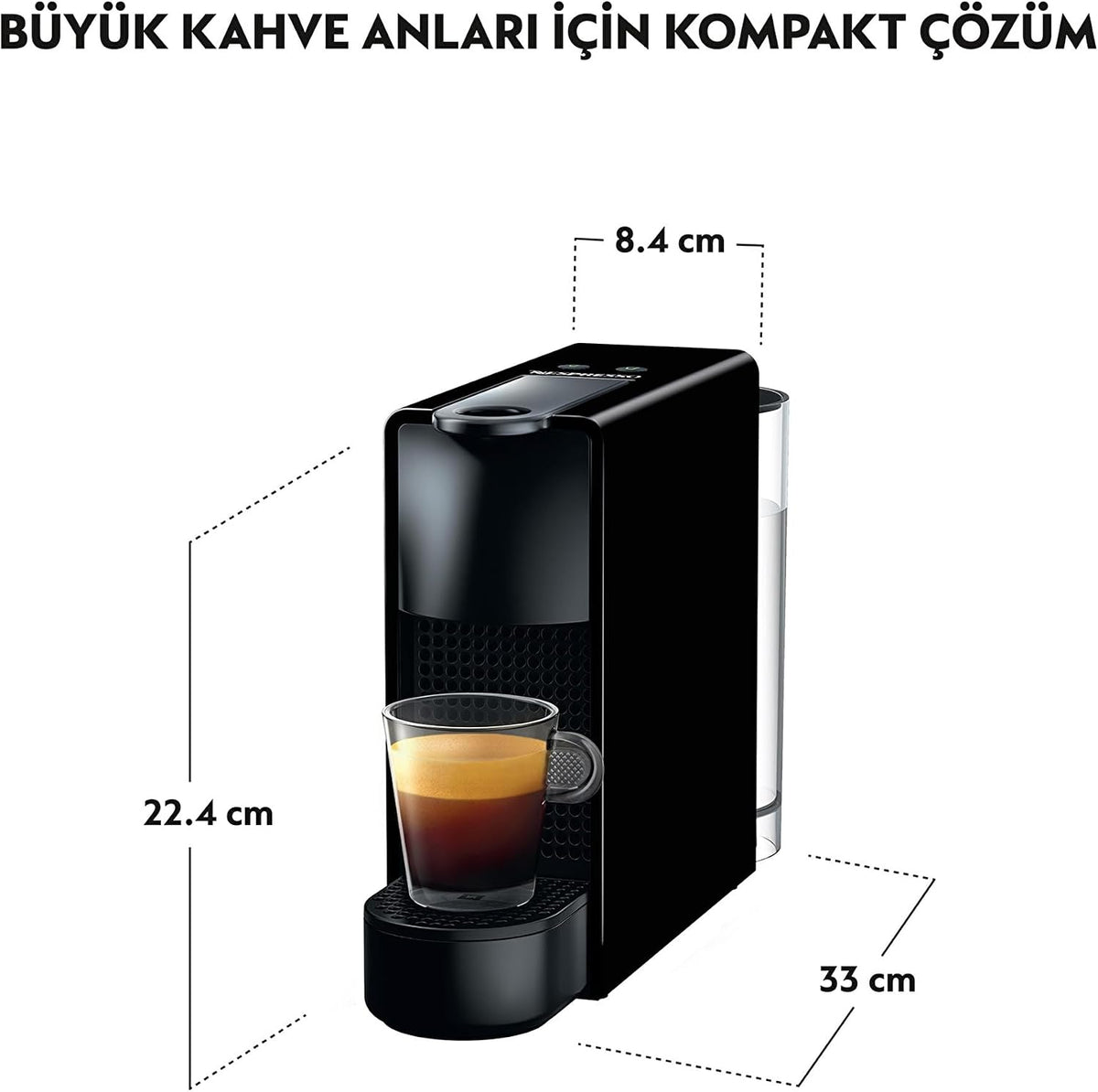 Nespresso Essenza Mini Coffee Machine, 0.6L Water Tank, 240 Volts, Sleek Piano Black Finish, Fast Brewing, UAE Version — image 3