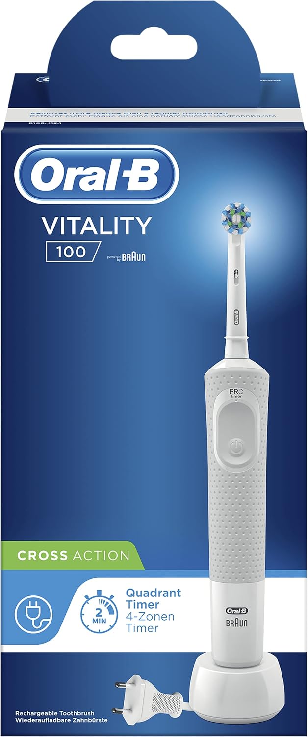 Oral-B Vitality 100 Electric Rechargeable Toothbrush, White (With Uae 3 Pin Plug) — image 6