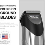 WAHL Silver Trim Rechargeable Beard Trimmer for Men Cordless | Precision Stainless Steel Blades | 13 Adjustable Cutting Lengths (0.5-11 mm) | Slim & Durable Design with Accessory Stand - 09891-017 — image 3