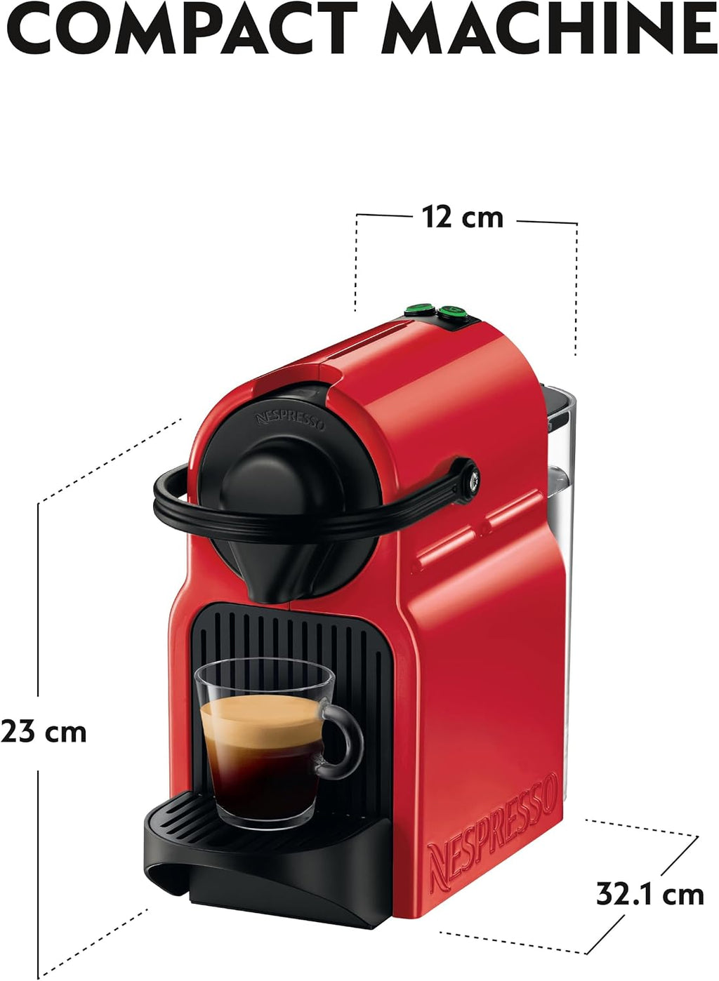 Nespresso Inissia C40 Red Coffee Machine - Automatic Capsule Brewing, Compact Design, UAE Version — image 4