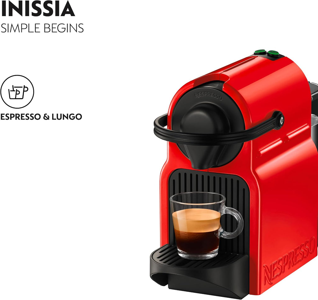 Nespresso Inissia C40 Red Coffee Machine - Automatic Capsule Brewing, Compact Design, UAE Version — image 2
