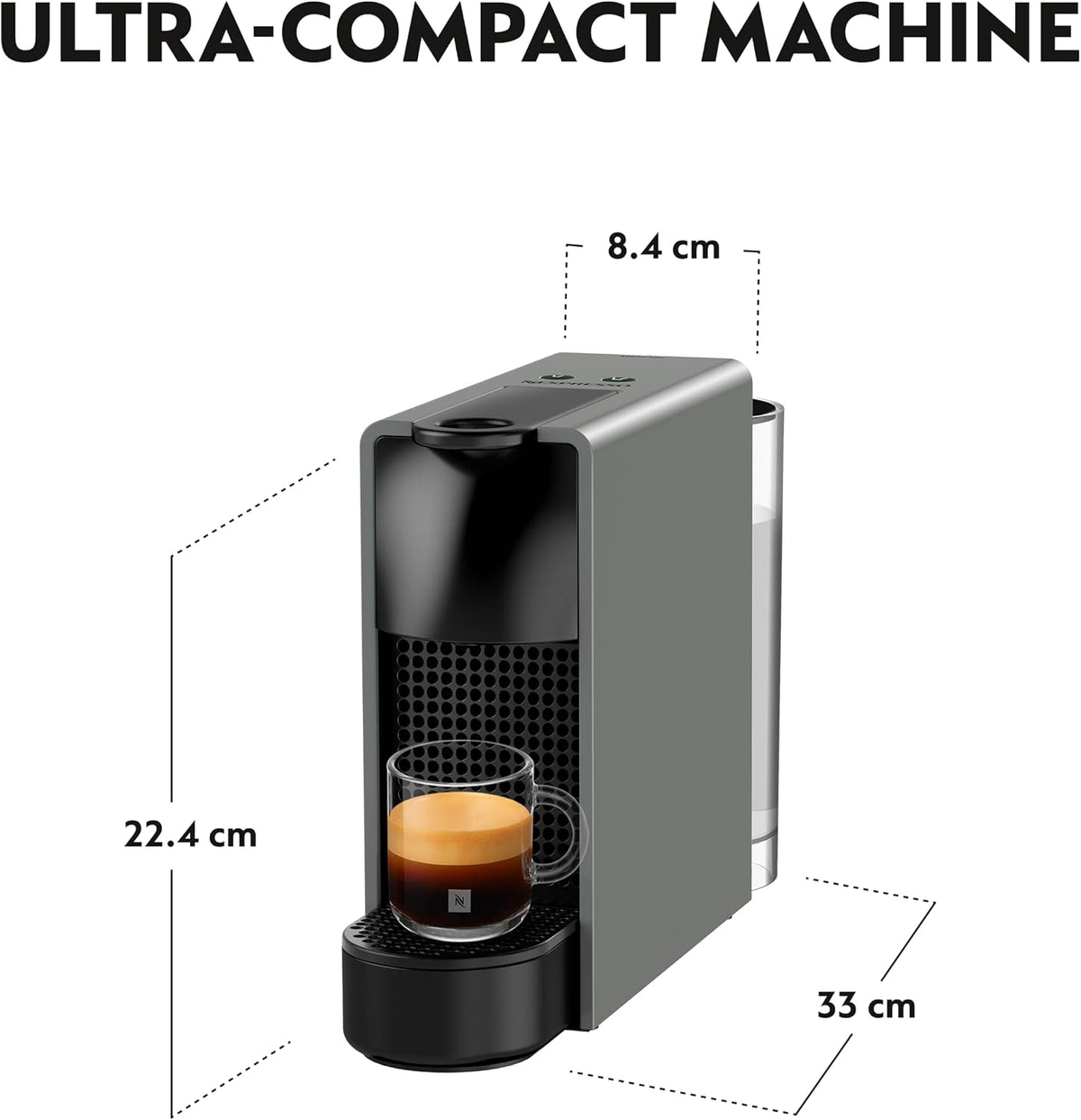 Nespresso Essenza Mini Coffee Machine by Nespresso - Modern Grey Design, Compact Automatic Brewing, UAE Version — image 4