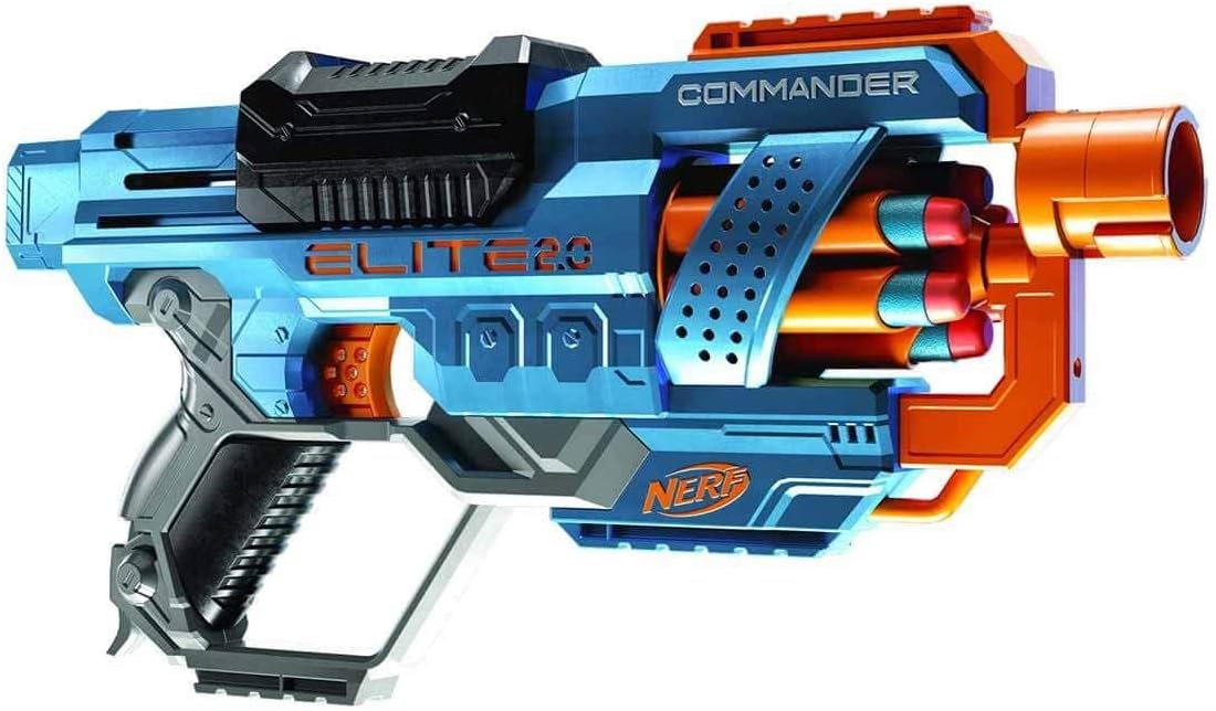 Nerf Elite 2.0 Commander RD-6 Dart Blaster, 12 Nerf Elite Darts, 6-Dart Rotating Drum, Nerf Blasters, Outdoor Toys For 8 Year Old Boys & Girls & Up — image 1