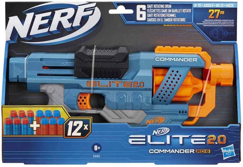 Nerf Elite 2.0 Commander RD-6 Dart Blaster, 12 Nerf Elite Darts, 6-Dart Rotating Drum, Nerf Blasters, Outdoor Toys For 8 Year Old Boys & Girls & Up — image 5