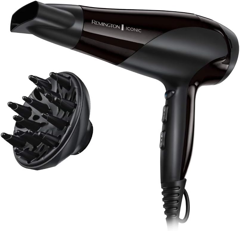 Remington D3198 Ionic Dry 2200W Hair Dryer with Concentrator and Diffuser, Black — image 1
