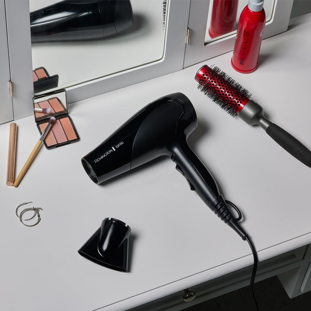 Remington D3198 Ionic Dry 2200W Hair Dryer with Concentrator and Diffuser, Black — image 5