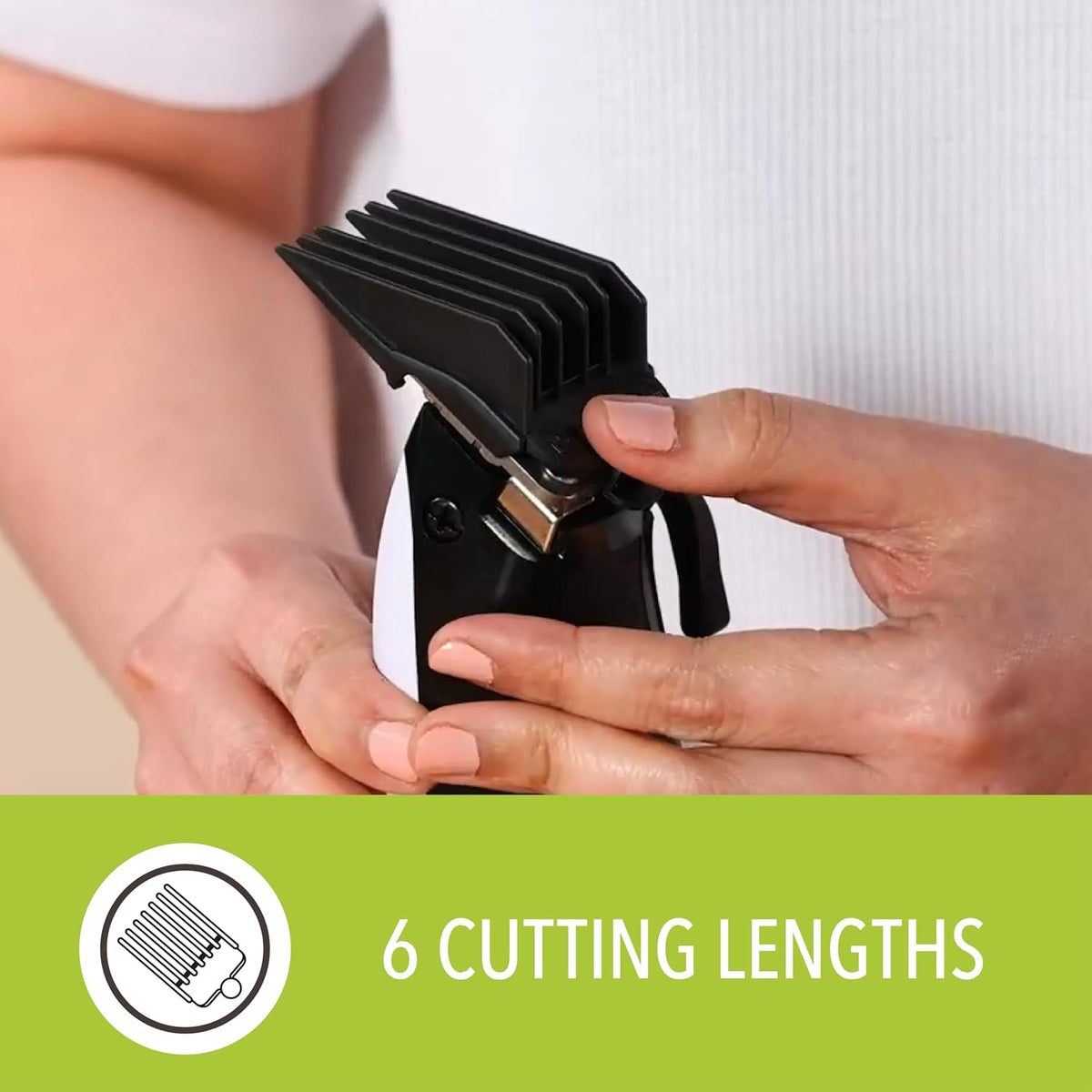 WAHL Easy Cut 11-piece complete hair clipper kit, Self-sharpening Blades Hair Cutting Kit, Adjustable taper lever for multiple cutting lengths,6 Guide Combs, White, 09314-3327 — image 3