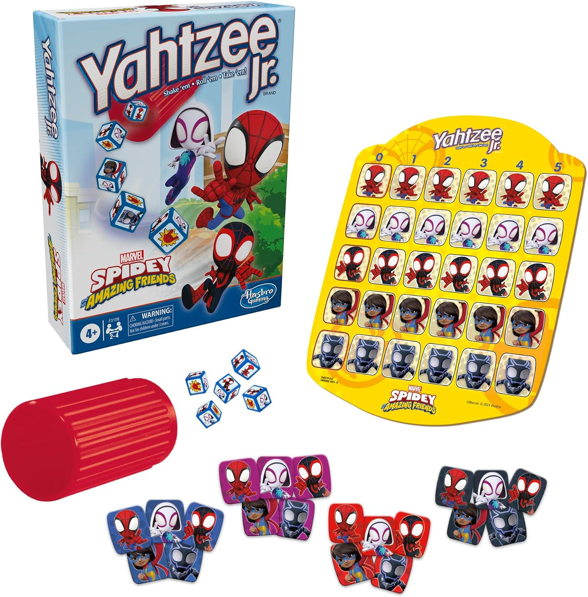 Hasbro Gaming Spidey and His Amazing Friends Yahtzee Jr.Marvel Edition Board Game for Kids, Ages 4 and Up — image 3