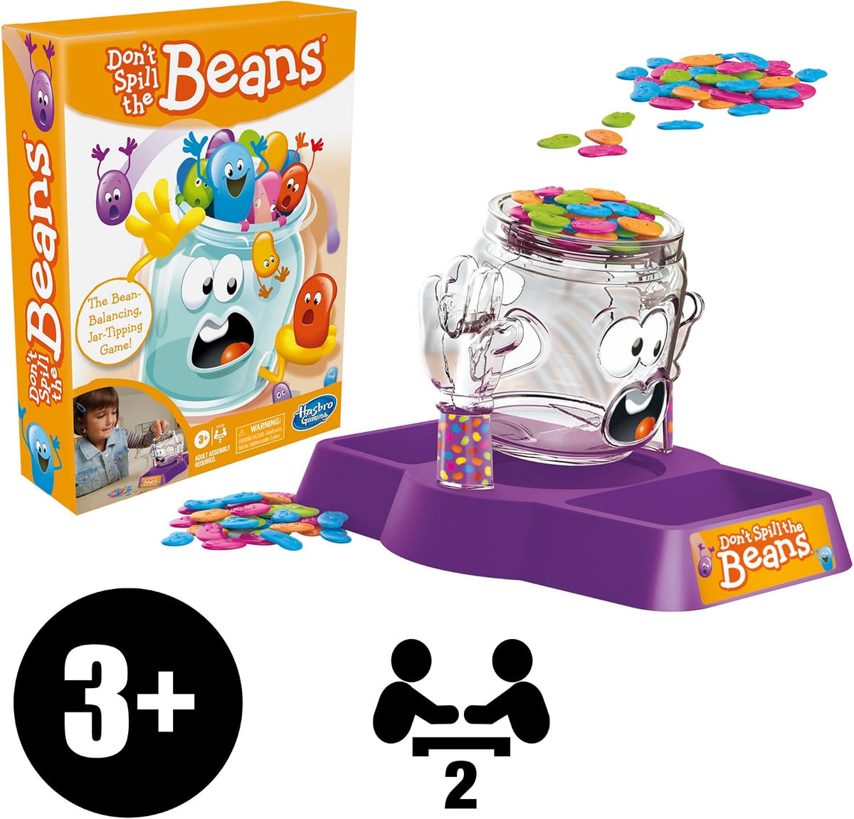 Hasbro Gaming Don't Spill The Beans Game for Kids, Easy and Fun Balancing Game for Kids Ages 3 and Up, Preschool Games for 2 Players, Kids Board Games — image 7