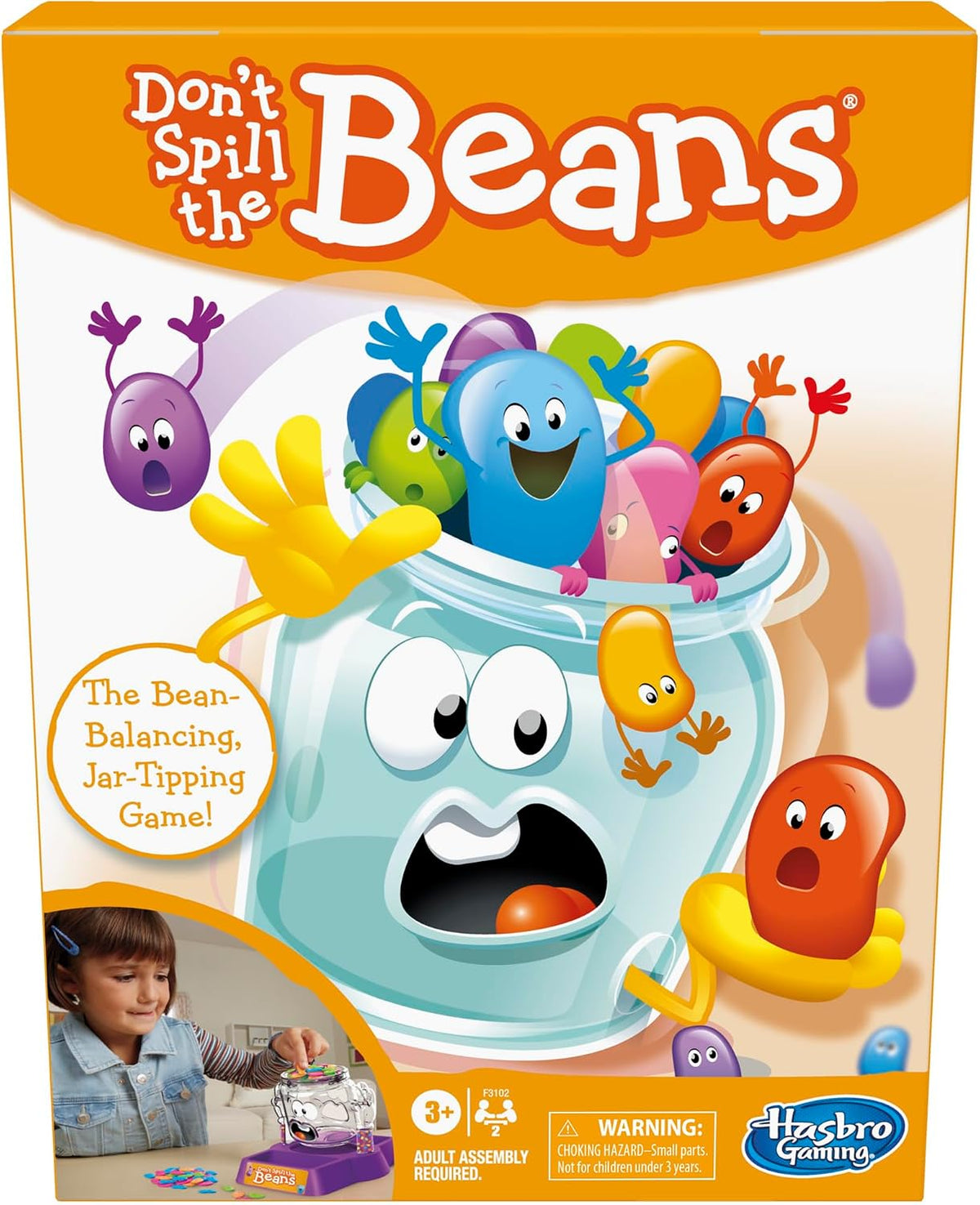 Hasbro Gaming Don't Spill The Beans Game for Kids, Easy and Fun Balancing Game for Kids Ages 3 and Up, Preschool Games for 2 Players, Kids Board Games — image 1