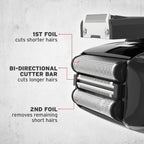 Wahl Clean & Close Plus Rechargeable Wet & Dry Foil Shaver, Black and Red — image 3