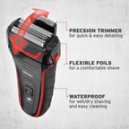 Wahl Clean & Close Plus Rechargeable Wet & Dry Foil Shaver, Black and Red — image 2