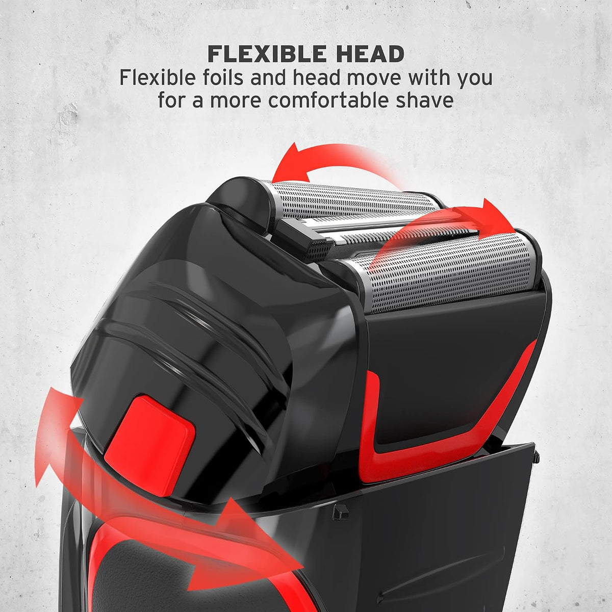 Wahl Clean & Close Plus Rechargeable Wet & Dry Foil Shaver, Black and Red — image 4