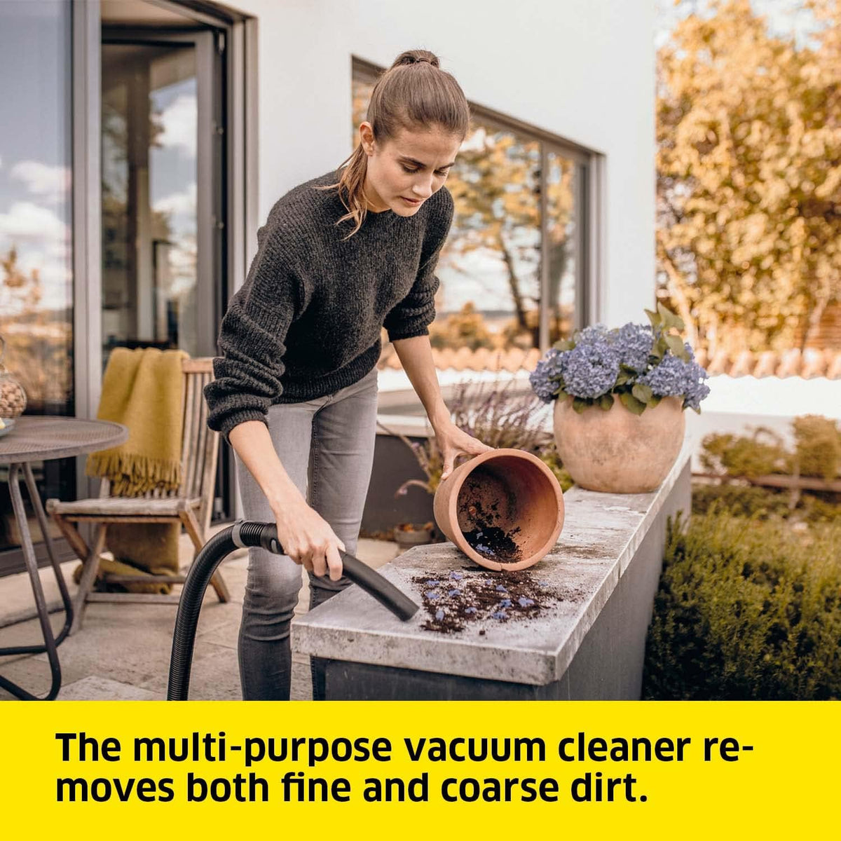 Karcher WD 3 Wet and Dry Vacuum Cleaner with Blower Function, 1000W Power, 17L Impact-Resistant Container, 2m Suction Hose, for Car, Garage, Workshop & DIY Projects, Yellow — image 4