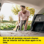 Karcher WD 3 Wet and Dry Vacuum Cleaner with Blower Function, 1000W Power, 17L Impact-Resistant Container, 2m Suction Hose, for Car, Garage, Workshop & DIY Projects, Yellow — image 6