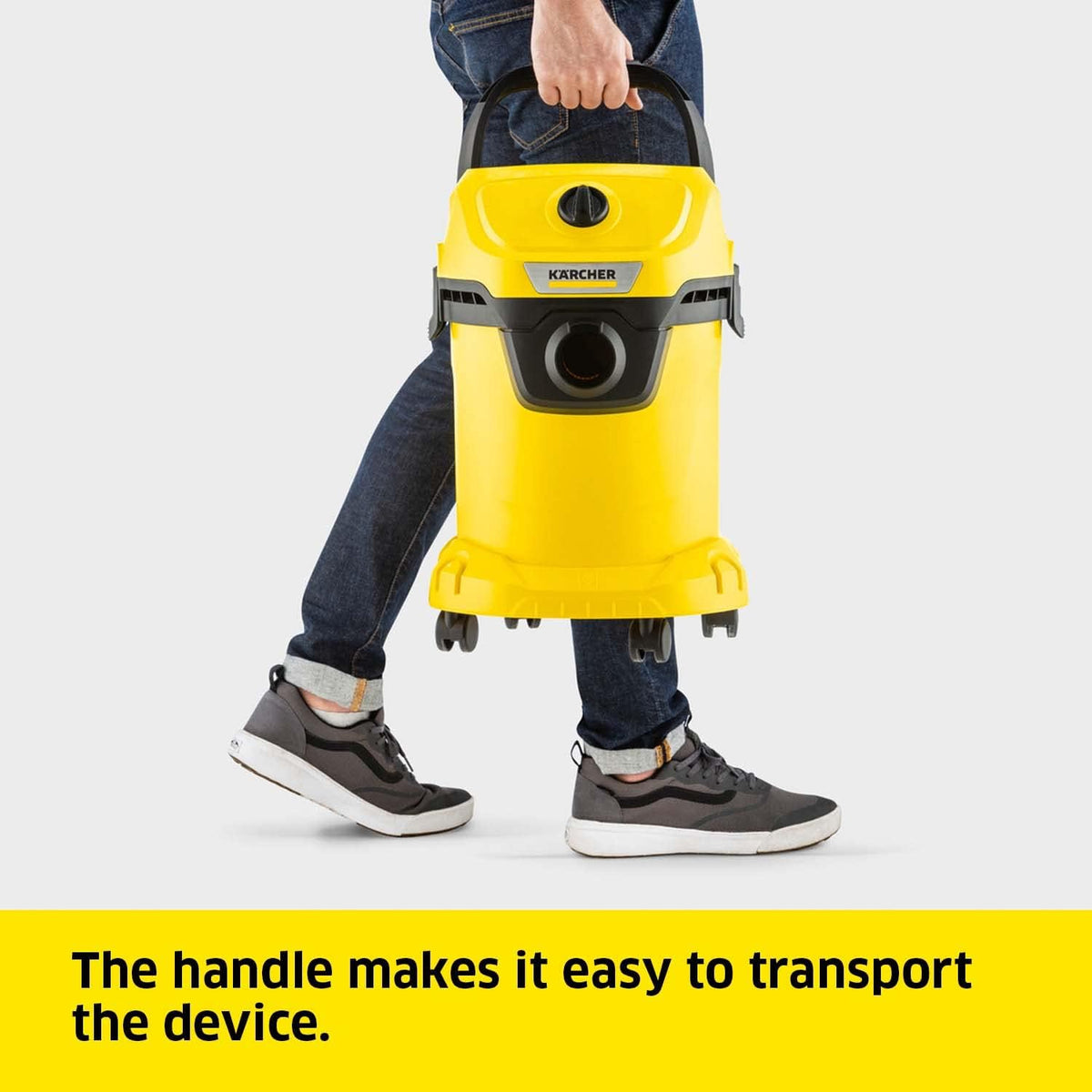 Karcher WD 3 Wet and Dry Vacuum Cleaner with Blower Function, 1000W Power, 17L Impact-Resistant Container, 2m Suction Hose, for Car, Garage, Workshop & DIY Projects, Yellow — image 3