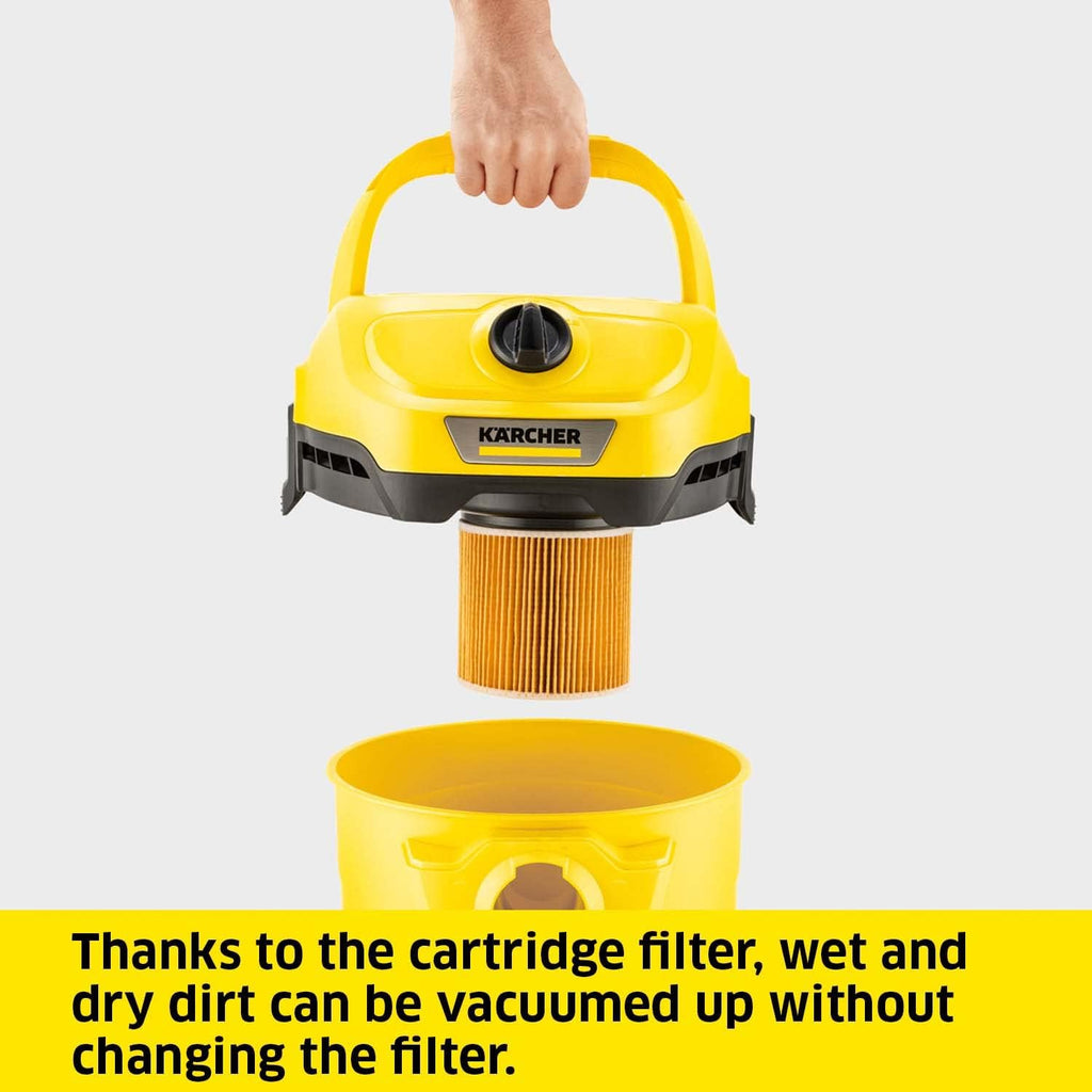 Karcher WD 2 Plus Multi-Purpose Wet and Dry Vacuum Cleaner – Compact 1000W Suction with 12L Container for Home and Garage Cleaning — image 3